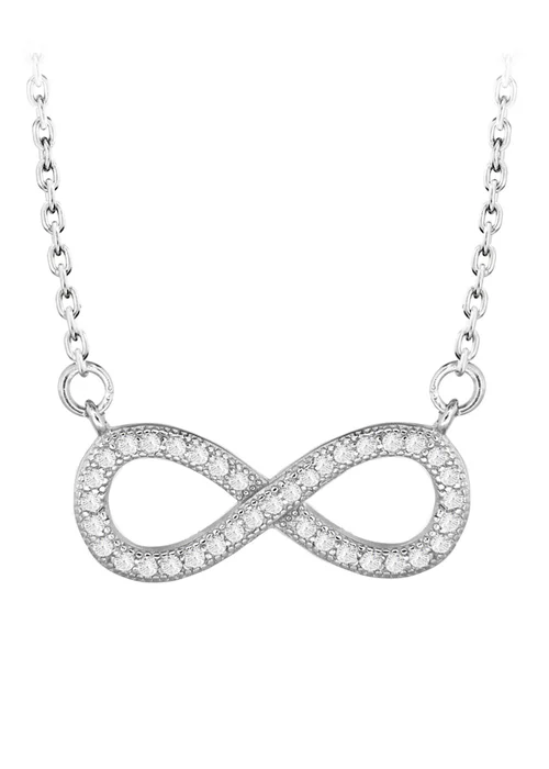 Golden Moments Sterling Silver CZ 'Infinity' Necklace - One Size Image 1