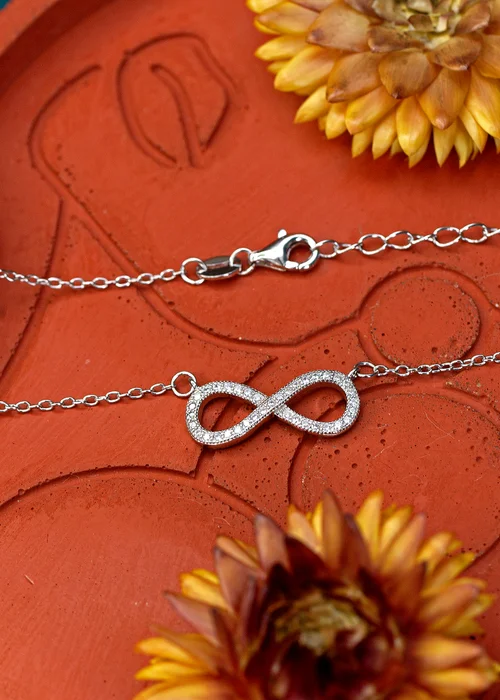 Golden Moments Sterling Silver CZ 'Infinity' Necklace - One Size Image 2