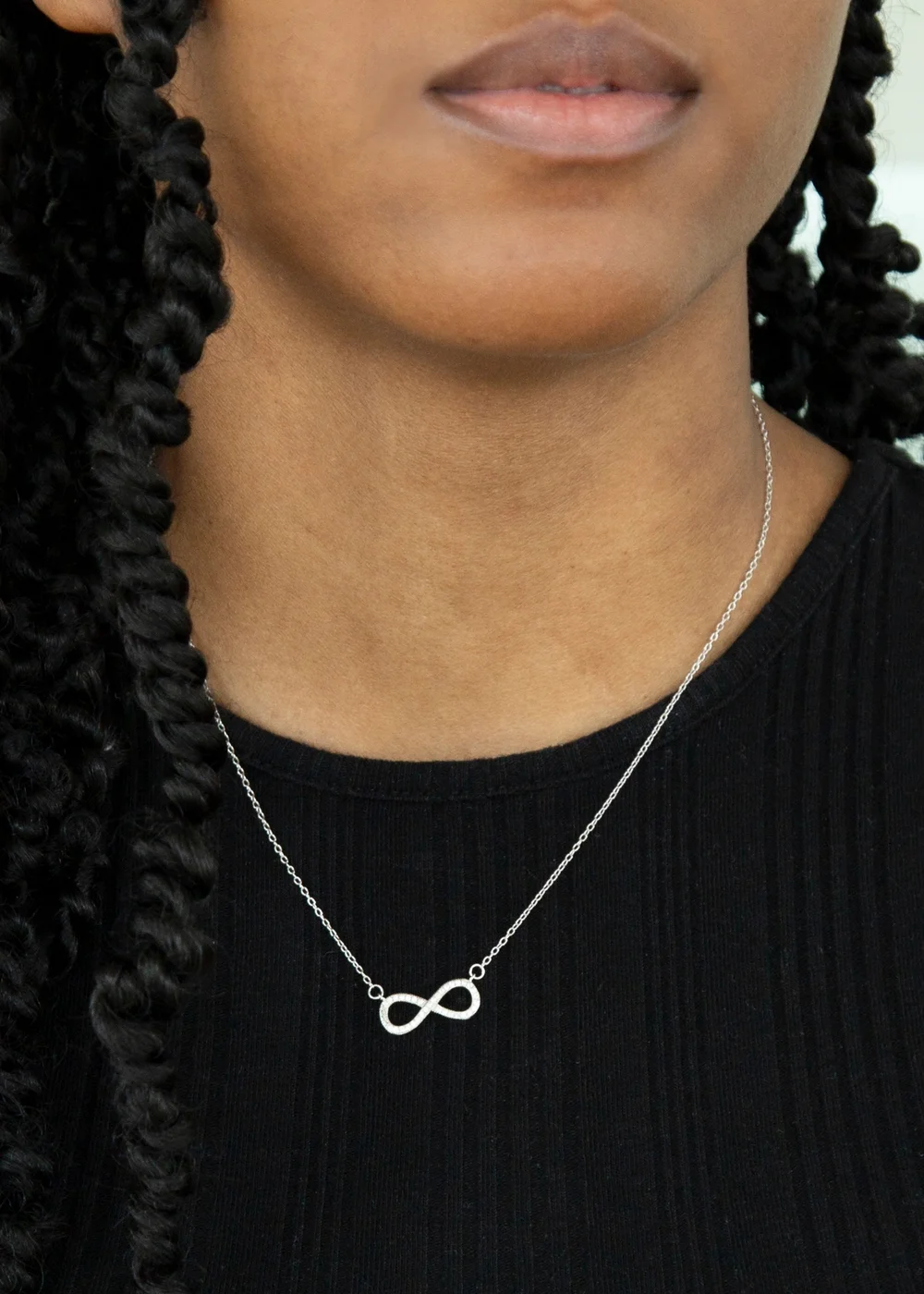 Golden Moments Sterling Silver CZ 'Infinity' Necklace - One Size Image 3