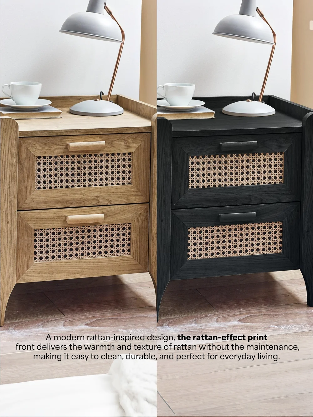 Julian Bowen Brown Sydney 2 Drawer Bedside (55 x 50 x 41cm) - No Size Image 2