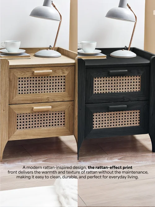 Julian Bowen Brown Sydney 2 Drawer Bedside (55 x 50 x 41cm) - No Size Image 2