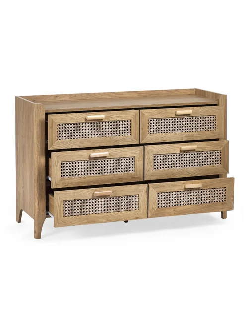 Julian Bowen Brown Sydney 6 Drawer Wide Chest (75 x 120 x 41cm) - No Size Image 5
