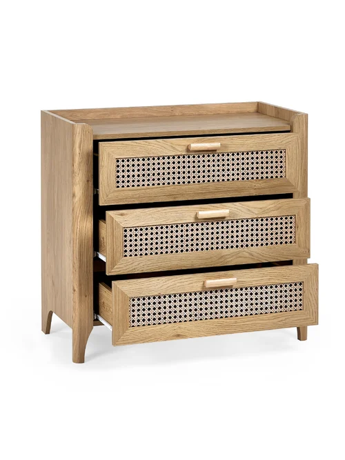 Julian Bowen Brown Sydney 3 Drawer Chest (75 x 80 x 41cm) - No Size Image 5