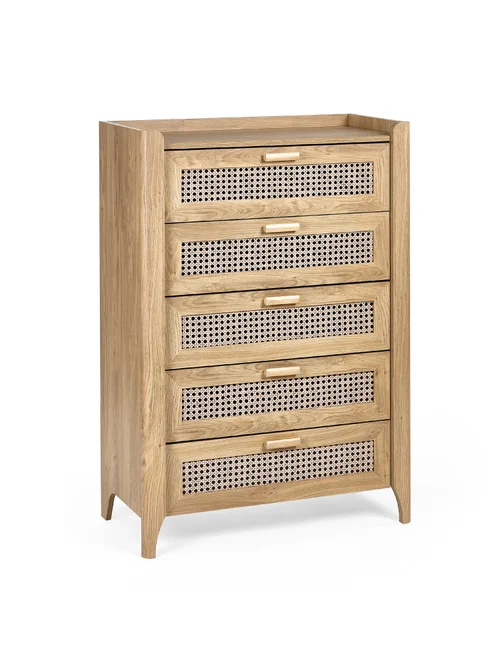 Julian Bowen Brown Sydney 5 Drawer Chest (120 x 80 x 41cm) - No Size Image 3
