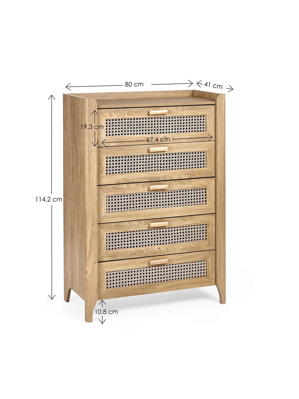 Julian Bowen Brown Sydney 5 Drawer Chest (120 x 80 x 41cm) - No Size Image 6