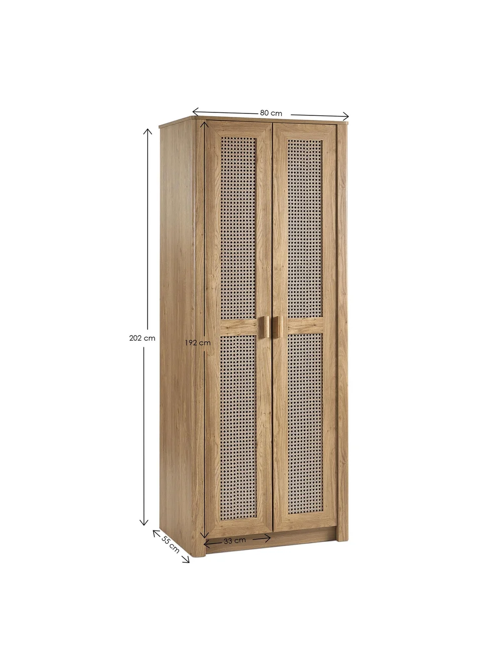 Julian Bowen Brown Sydney 2 Door Wardrobe (202 x 88 x 55cm) - No Size Image 6