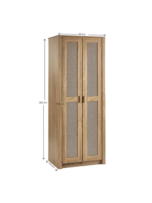 Julian Bowen Brown Sydney 2 Door Wardrobe (202 x 88 x 55cm) - No Size Image 6
