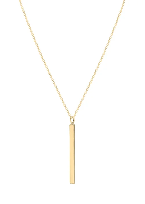 Golden Moments Yellow Gold Plated Vertical Bar Necklace - One Size Image 1