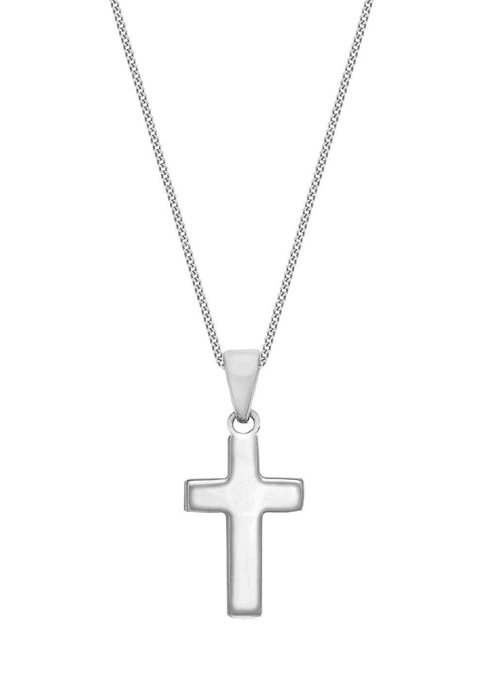 Golden Moments Sterling Silver Plain Cross Pendant - One Size Image 2