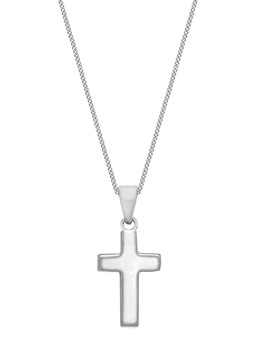 Golden Moments Sterling Silver Plain Cross Pendant - One Size Image 2