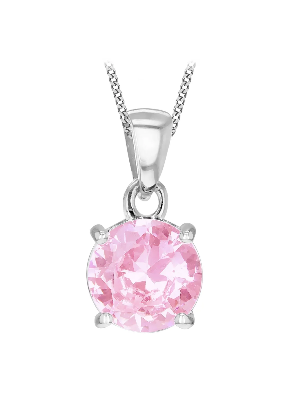 Golden Moments Pink Round Pink CZ Necklace - One Size Image 1