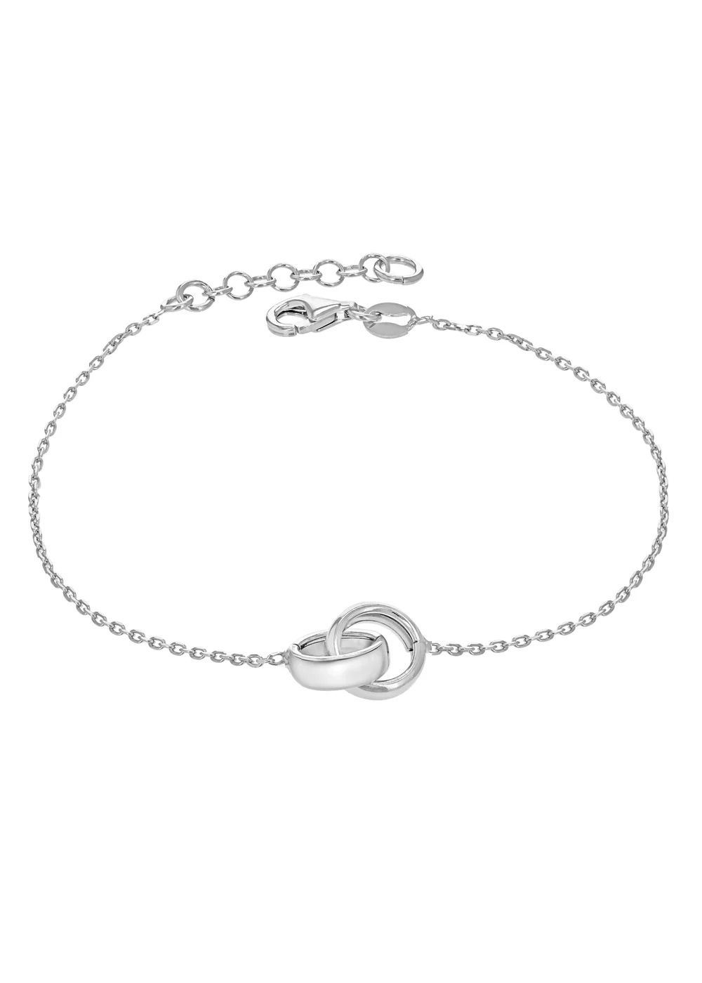 Golden Moments Sterling Silver Linked-Rings Bracelet - One Size Image 1