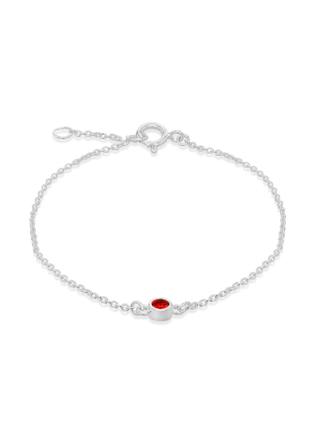 Golden Moments Sterling Silver CZ January Birthstone Bracelet - One Size Image 1