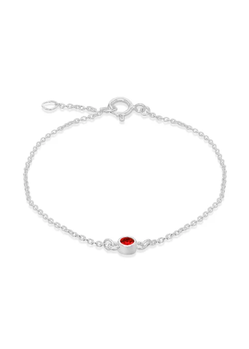 Golden Moments Sterling Silver CZ January Birthstone Bracelet - One Size Image 1