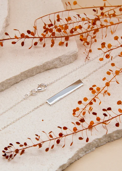 Golden Moments Sterling Silver Horizontal-Bar Necklace - One Size Image 2