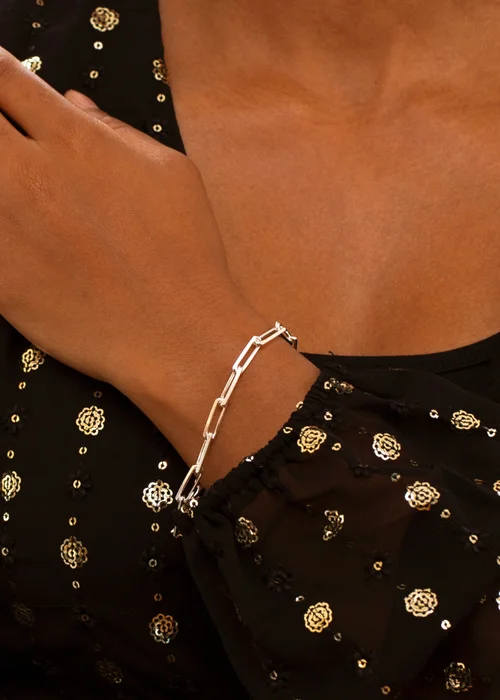Golden Moments Sterling Silver Faceted Paper Bracelet - One Size Image 3