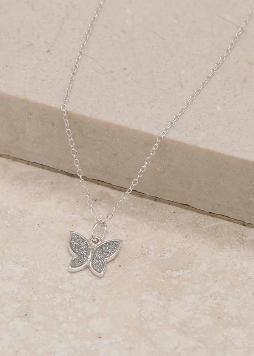 Golden Moments Sterling Silver Stardust Butterfly Necklace - One Size Image 2