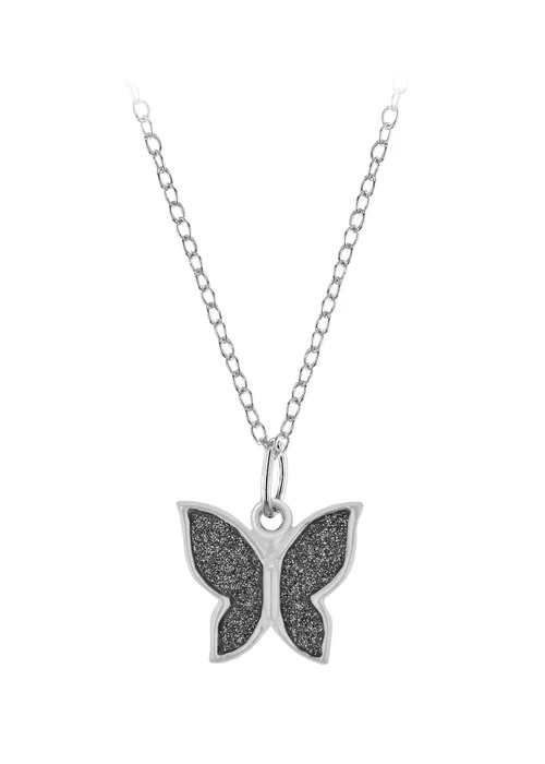 Golden Moments Sterling Silver Stardust Butterfly Necklace - One Size Image 1