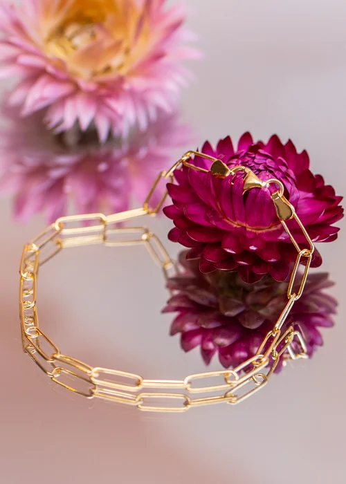 Golden Moments Sterling Silver Gold Plated Vermeil Paper Bracelet - One Size Image 2