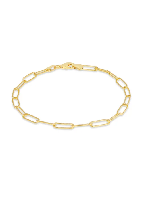 Golden Moments Sterling Silver Gold Plated Vermeil Paper Bracelet - One Size Image 1