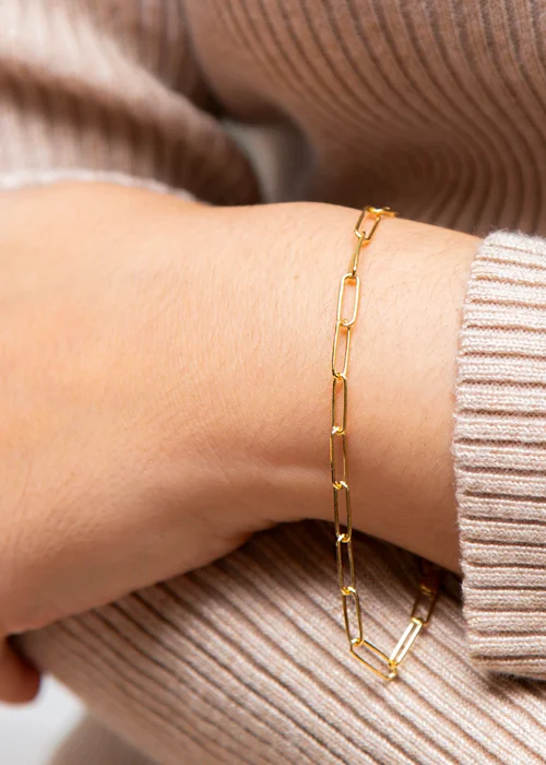 Golden Moments Sterling Silver Gold Plated Vermeil Paper Bracelet - One Size Image 3