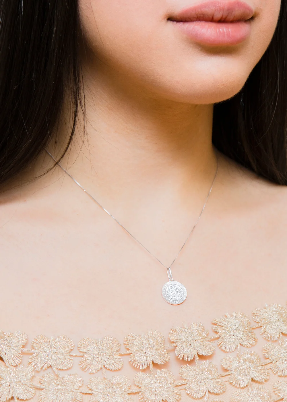 Golden Moments Sterling Silver St. Christopher Travel Necklace - One Size Image 3