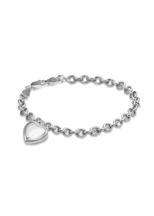 Golden Moments Sterling Silver Puffed-Heart Belcher Bracelet - One Size Image 1