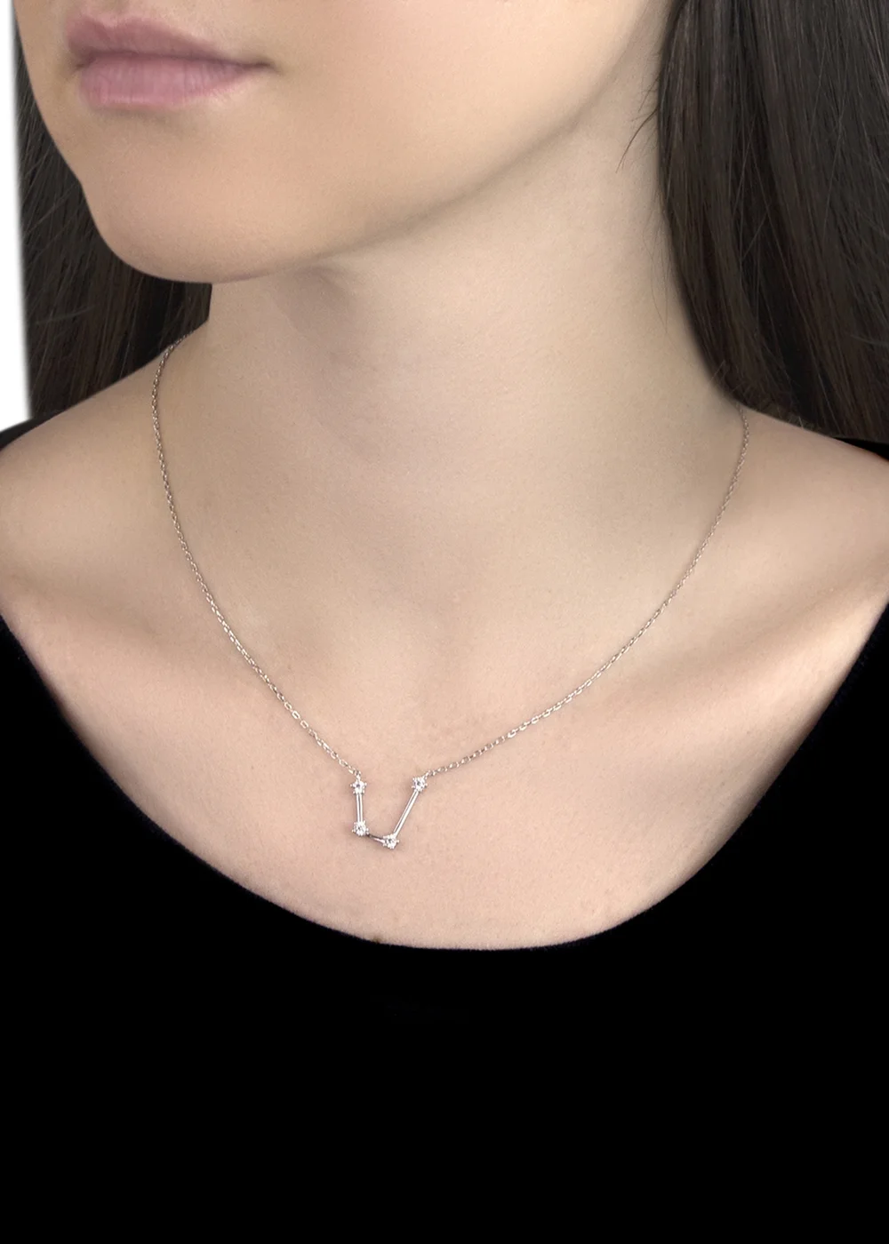 Golden Moments Sterling Silver Aquarius Star Constellation Necklace - One Size Image 3