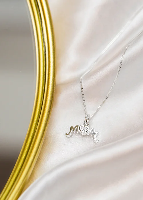 Golden Moments Sterling Silver CZ 'Mum' Necklace - One Size Image 2