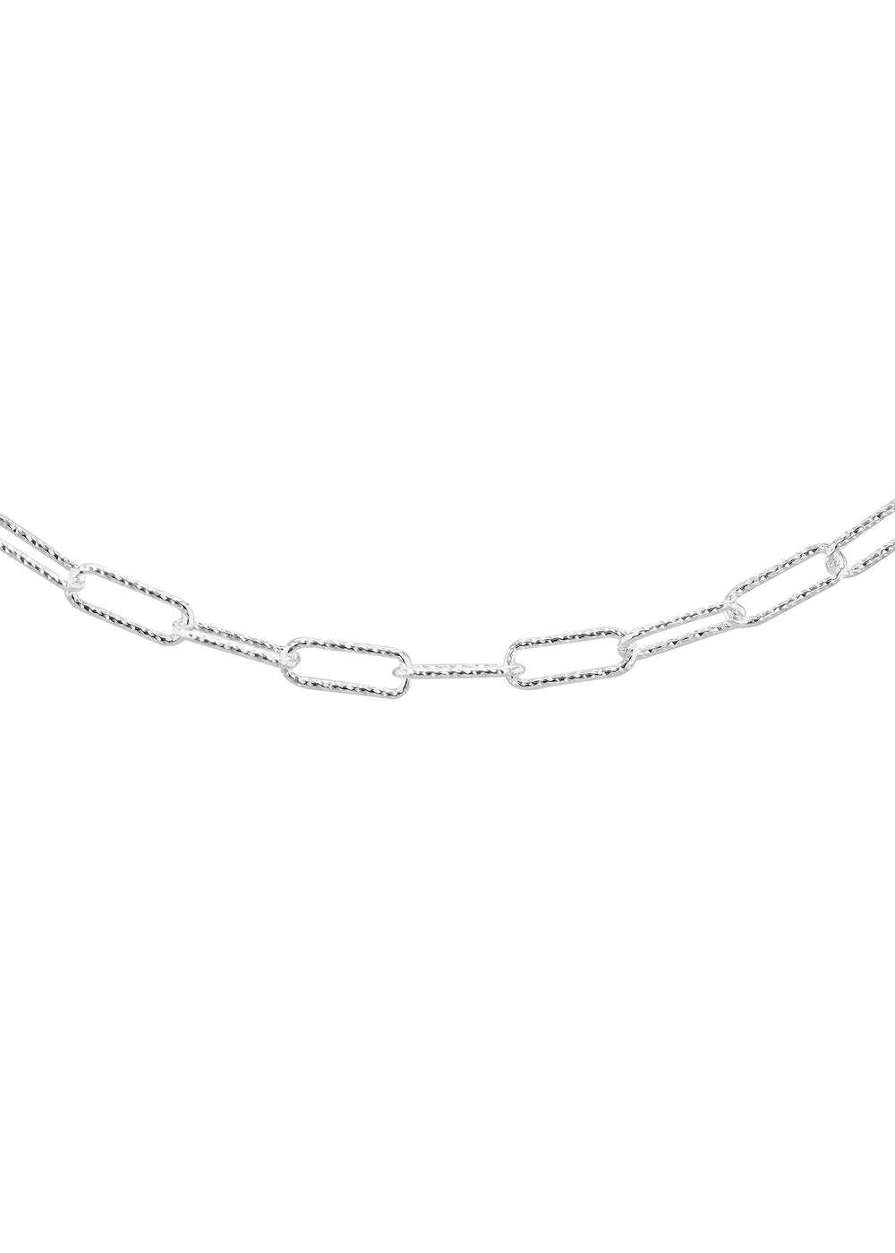Golden Moments Sterling Silver Diamond Cut Thin Paper Chain - One Size Image 1