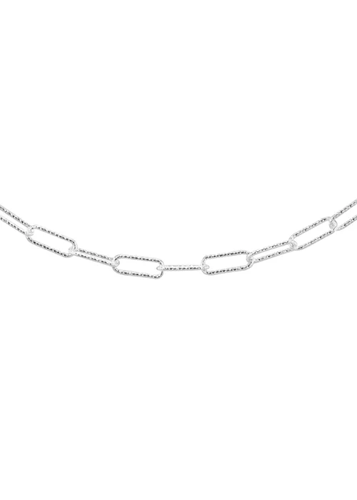 Golden Moments Sterling Silver Diamond Cut Thin Paper Chain - One Size Image 1