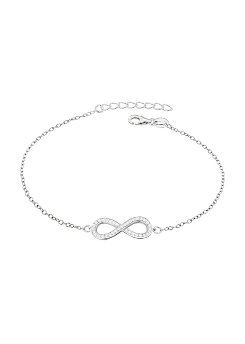 Golden Moments Sterling Silver CZ 'Infinity' Bracelet - One Size Image 1