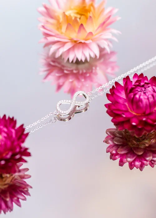 Golden Moments Sterling Silver CZ 'Infinity' Bracelet - One Size Image 2