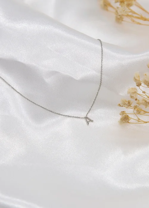 Golden Moments Sterling Silver 'A' Initial Necklace - A Image 3