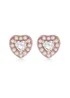 Golden Moments Sterling Silver Rose Gold Plated CZ Heart Stud Earrings - One Size Image 1