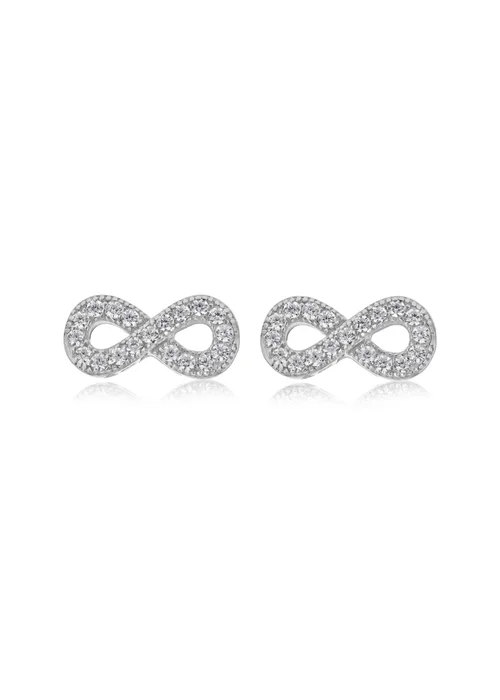 Golden Moments Sterling Silver CZ 'Infinity' Stud Earrings - One Size Image 1