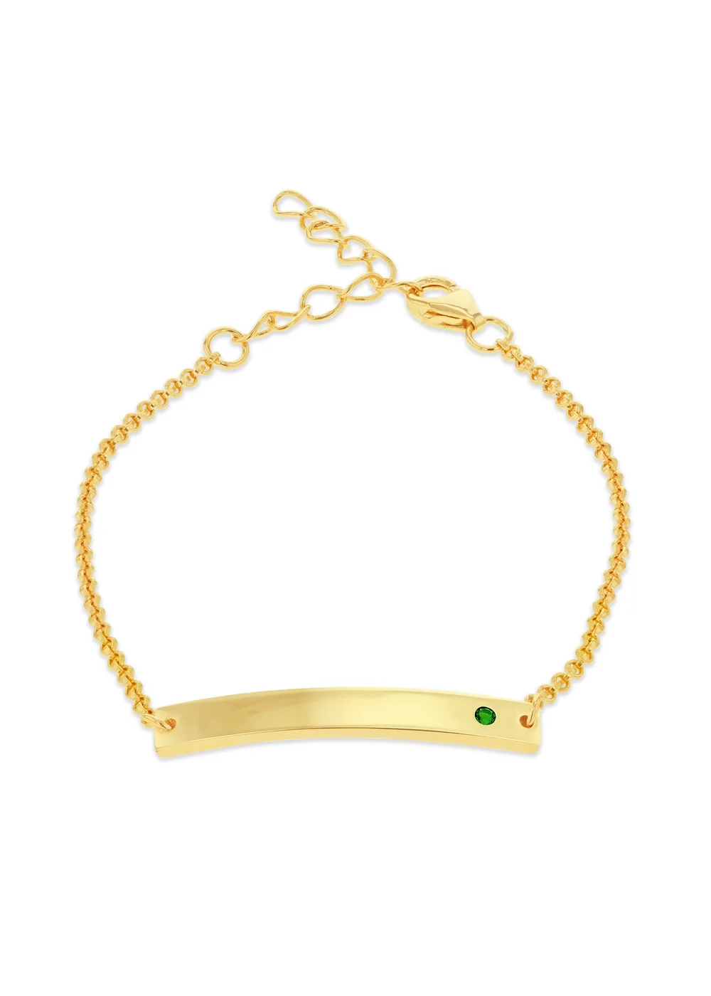 Golden Moments Gold Plated ID Bar May Birthstone CZ Bracelet - One Size Image 1