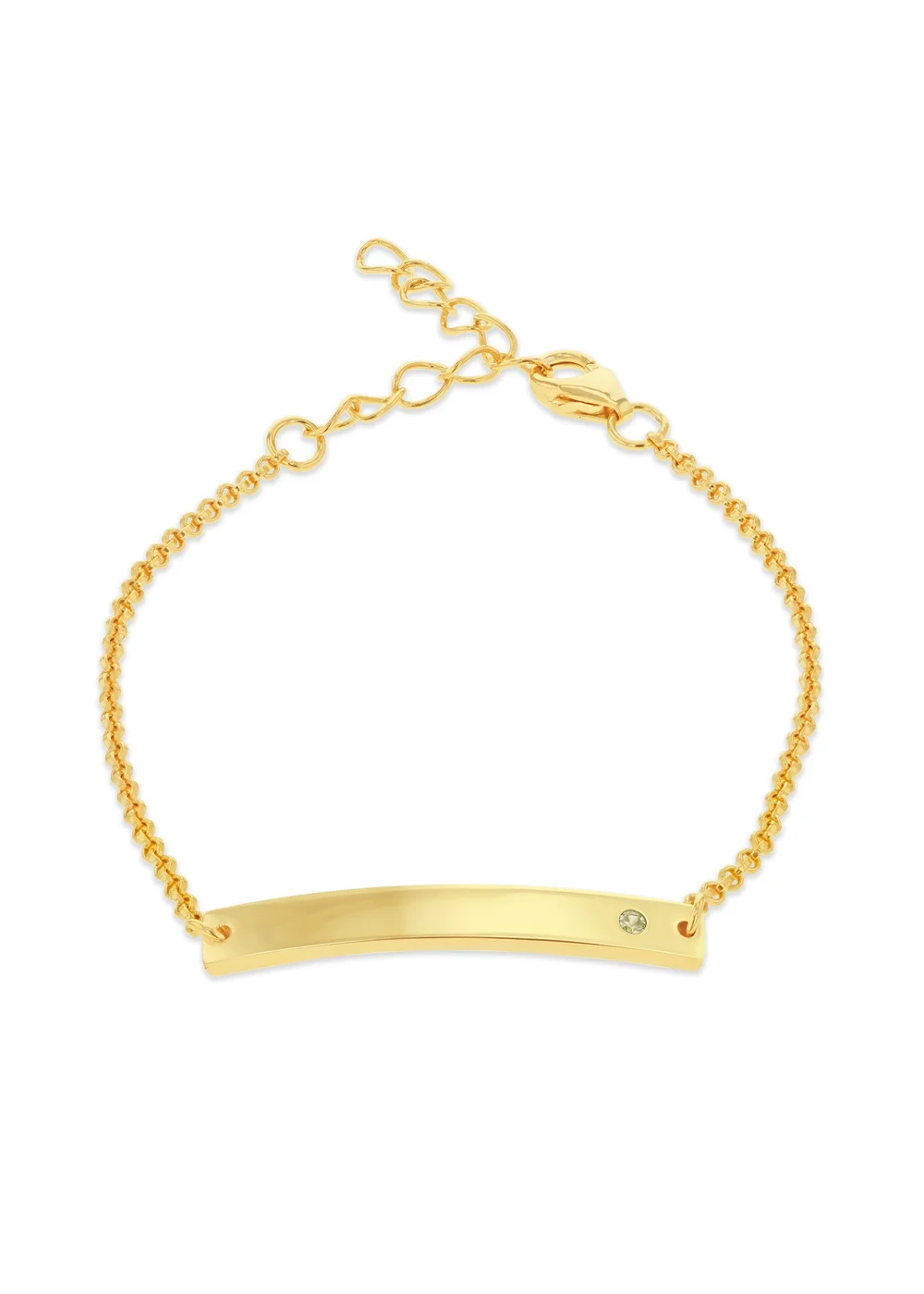Golden Moments Gold Plated ID Bar August Birthstone CZ Bracelet - One Size Image 1