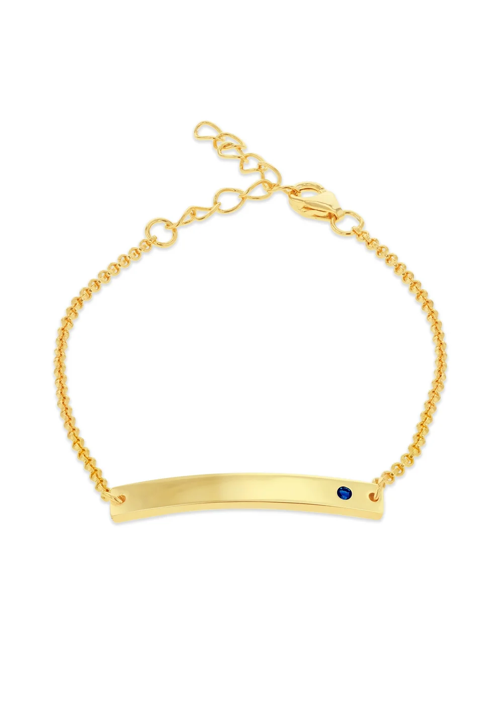 Golden Moments Gold Plated ID Bar September Birthstone CZ Bracelet - One Size Image 1