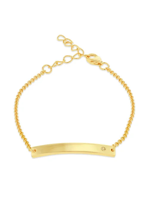 Golden Moments Gold Plated ID Bar November Birthstone CZ Bracelet - One Size Image 1