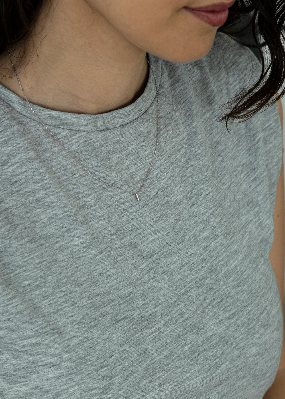 Golden Moments Sterling Silver 'I' Initial Necklace - I Image 3