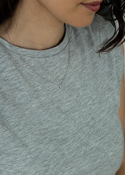 Golden Moments Sterling Silver 'I' Initial Necklace - I Image 3