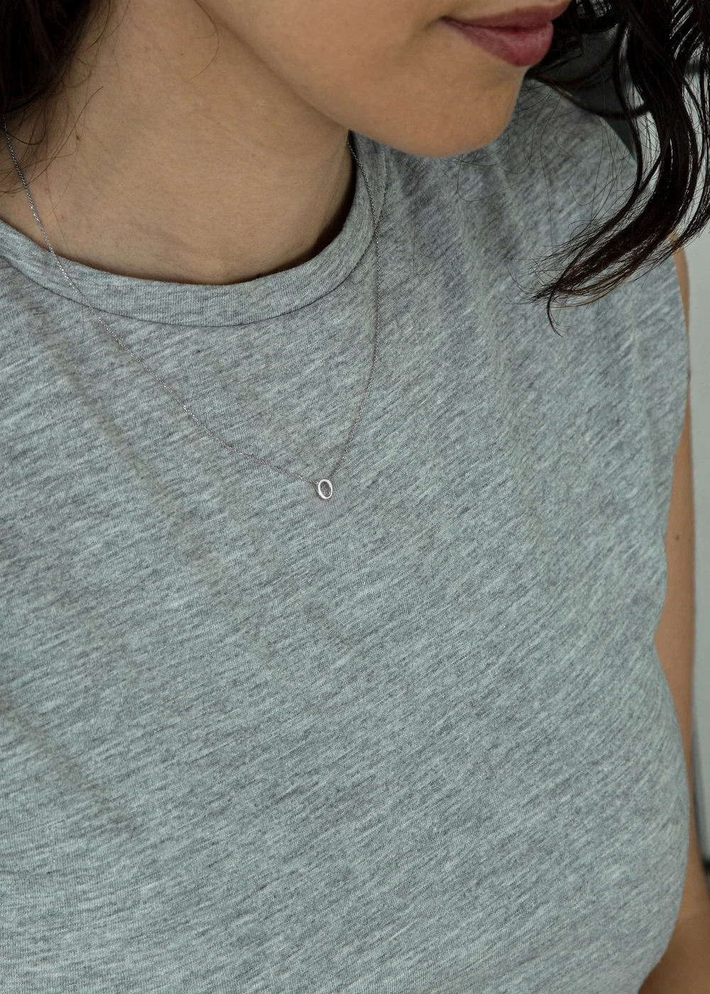 Golden Moments Sterling Silver 'O' Initial Necklace - O Image 3
