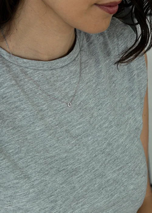 Golden Moments Sterling Silver 'O' Initial Necklace - O Image 3