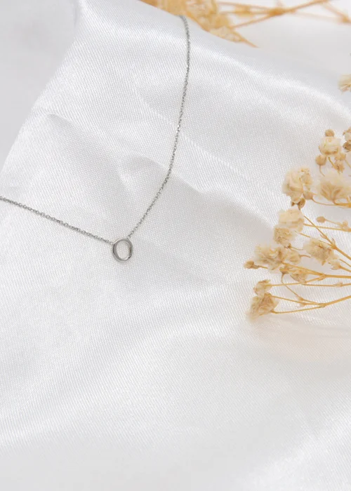 Golden Moments Sterling Silver 'O' Initial Necklace - O Image 2