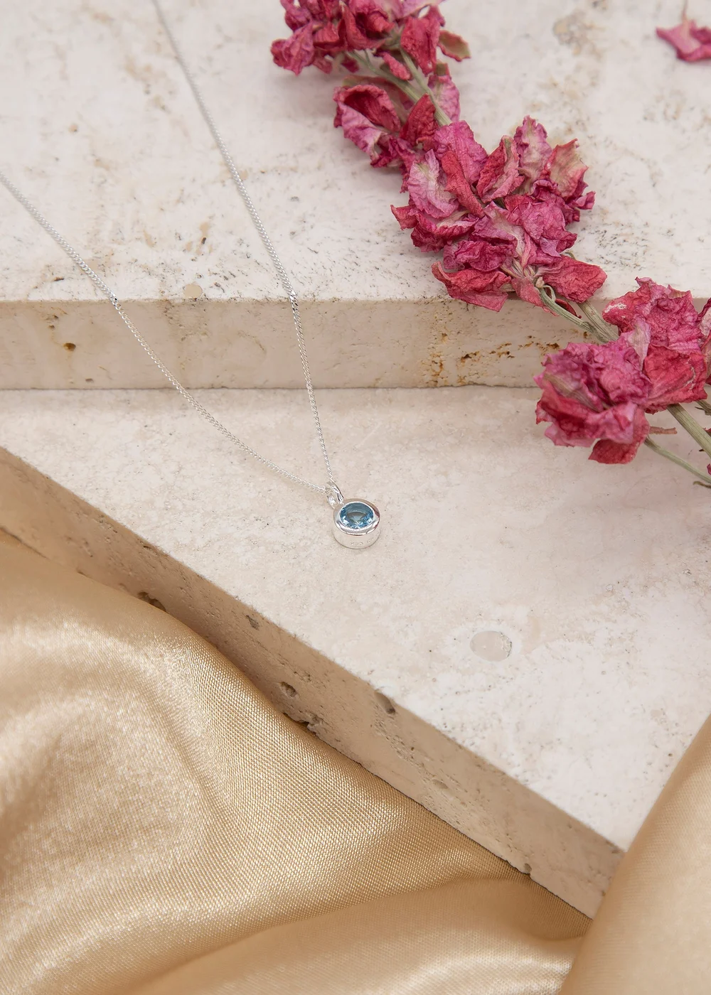 Golden Moments Sterling Silver CZ December Birthstone Necklace - One Size Image 2