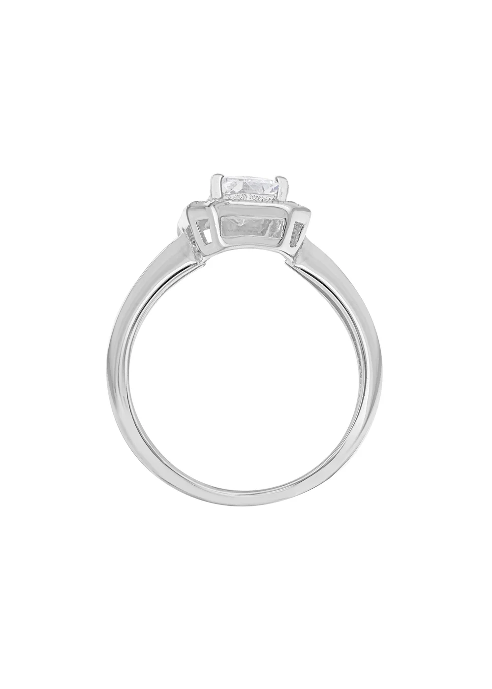 Golden Moments Sterling Silver CZ Princess Cluster Ring - Small Image 2