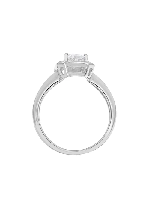 Golden Moments Sterling Silver CZ Princess Cluster Ring - Small Image 2