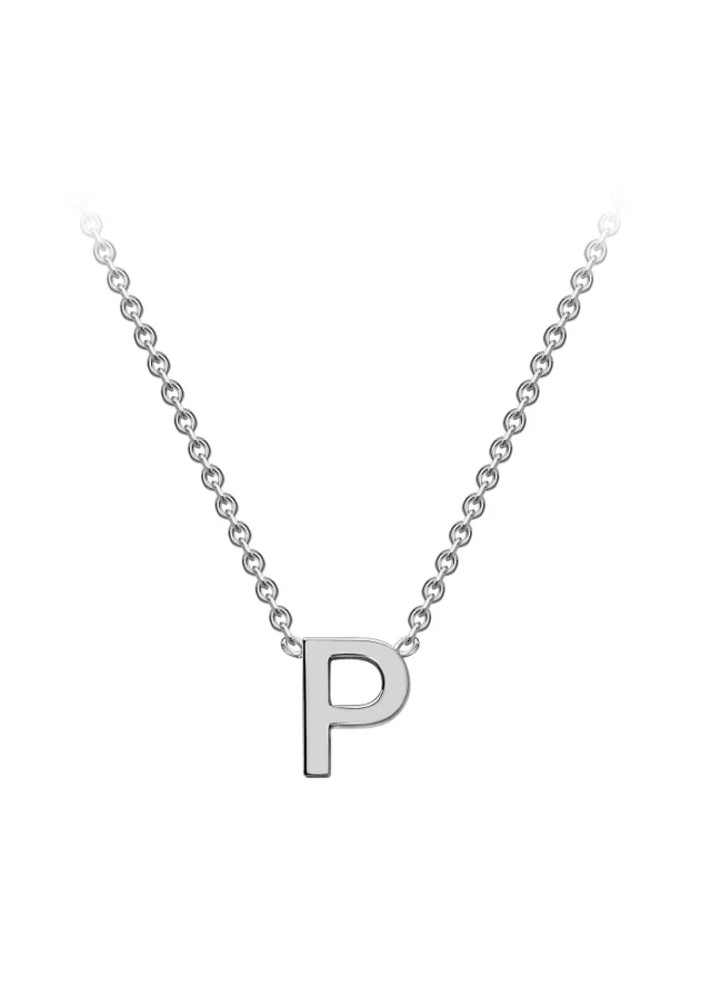 Golden Moments Sterling Silver 'P' Initial Necklace