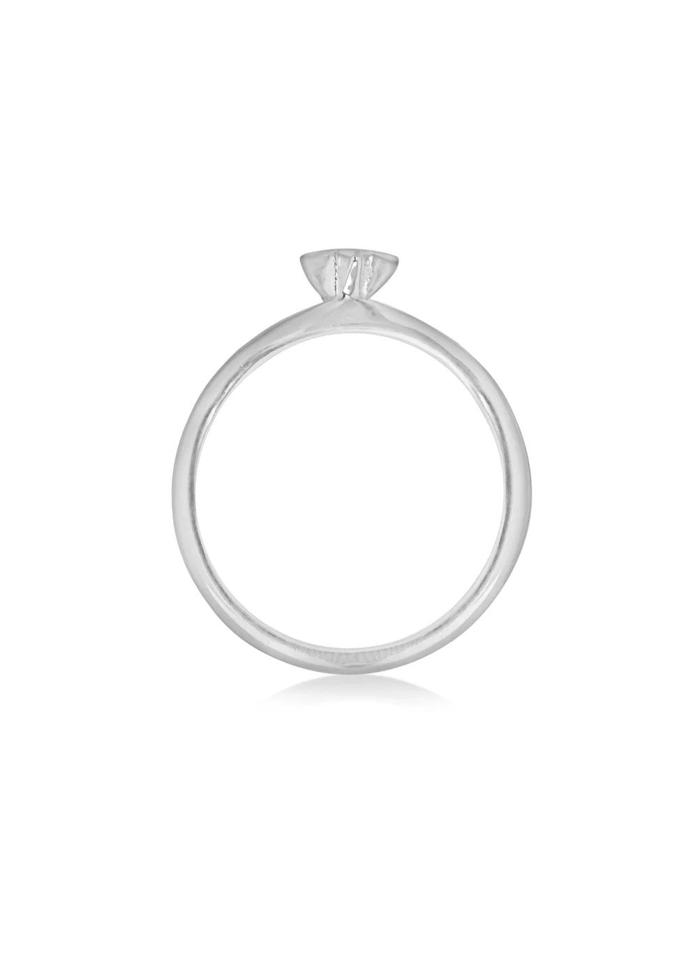 Golden Moments Sterling Silver White Oval CZ Band Ring - Large Image 2